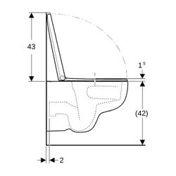 Geberit Renova Set Wand-WC Tiefspüler TurboFlush mit WC-Sitz T 54cm Absenkautomatik ... GEBERIT-503062001 4064746026096 (Abb. 1)