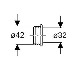 Geberit Manschette für Geberit ONE Waschbeckenanschluss d 42mm, di 32mm... GEBERIT-244178001 4025410677914 (Abb. 1)