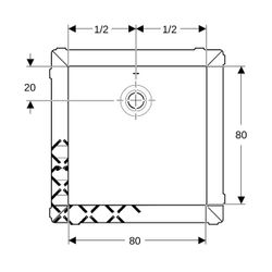 Geberit Olona quadratische Duschwanne mit Dichtvlies 80x80cm, Weiß... GEBERIT-550900001 4025410873378 (Abb. 1)