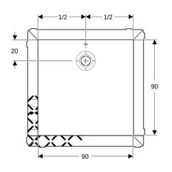 Geberit Olona quadratische Duschwanne mit Dichtvlies 90x90cm, Weiß... GEBERIT-550901001 4025410872982 (Abb. 1)