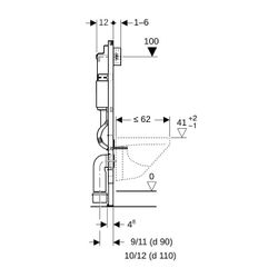 Geberit Duofix Basic Element für Wand-WC 112cm, für Trockenbau, mit Delta Unterputzs... GEBERIT-458103001 4025416758877 (Abb. 1)