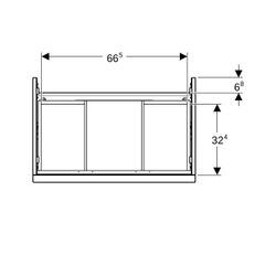Geberit iCon Unterschrank für Waschtisch, 2 Schubladen Waschtisch 75cm, Weiß lackier... GEBERIT-502304011 4025410941251 (Abb. 1)