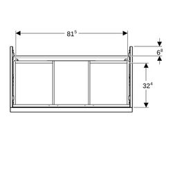 Geberit iCon Unterschrank für Waschtisch, 2 Schubladen Waschtisch 90cm, Weiß lackier... GEBERIT-502305011 4025410941282 (Abb. 1)