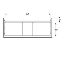 Geberit iCon Unterschrank für Waschtisch, 2 Schubladen Waschtisch 120cm, Eiche Melam... GEBERIT-502306JH1 4025410942418 (Abb. 1)