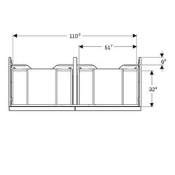Geberit iCon Unterschrank für Doppelwaschtisch, 2 Schubladen 120x24,7cm, Eiche Melam... GEBERIT-502314JH1 4025410942739 (Abb. 1)