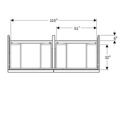 Geberit iCon Unterschrank für Doppelwaschtisch 4 Schubladen 120x615cm Sandgrau lacki... GEBERIT-502309JL1 4025410942555 (Abb. 1)