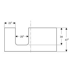 Geberit ONE Waschtischplatte Ausschnitt links, für Aufsatzwaschtisch Schalenform, 10... GEBERIT-505294001 4025410937032 (Abb. 1)