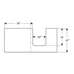 Geberit ONE Waschtischplatte Ausschnitt rechts, für Aufsatzwaschtisch Schalenform, 1... GEBERIT-505314006 4025410937506 (Abb. 1)