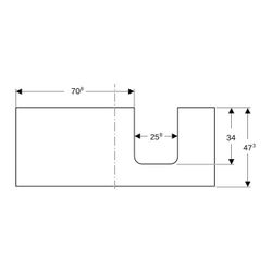 Geberit ONE Waschtischplatte Ausschnitt rechts, für Aufsatzwaschtisch Schalenform, 1... GEBERIT-505315006 4025410937575 (Abb. 1)