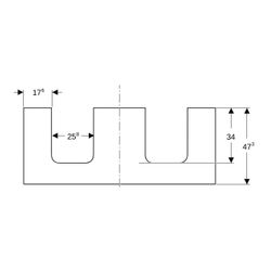 Geberit ONE Waschtischplatte Ausschnitt 2-fach, für Aufsatzwaschtisch Schalenform, 1... GEBERIT-505335002 4025410937810 (Abb. 1)