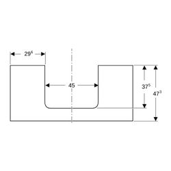 Geberit ONE Waschtischplatte Ausschnitt mittig, für Aufsatzwaschtisch rechteckig, 10... GEBERIT-505284007 4025410936813 (Abb. 1)
