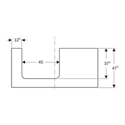 Geberit ONE Waschtischplatte Ausschnitt links, für Aufsatzwaschtisch rechteckig, 105... GEBERIT-505304007 4025410937308 (Abb. 1)