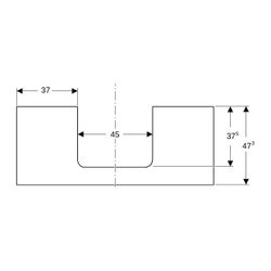 Geberit ONE Waschtischplatte Ausschnitt mittig, für Aufsatzwaschtisch rechteckig, 12... GEBERIT-505285002 4025410936837 (Abb. 1)