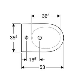 Geberit iCon Wandbidet geschlossene Form, Tiefe 53cm, Überlauf sichtbar, Weiß/KeraTe... GEBERIT-501898008 4025410945846 (Abb. 1)