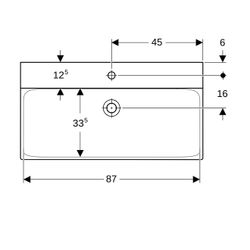 Geberit Xeno2 Waschtisch, Breite 90cm, Tiefe 48cm, Hahnloch mittig, ohne Überlauf, W... GEBERIT-500531011 4025416605447 (Abb. 1)