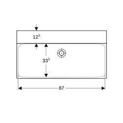 Geberit Xeno2 Waschtisch, Breite 90cm, Tiefe 48cm, ohne Hahnloch, ohne Überlauf, Wei... GEBERIT-500532011 4025416605461 (Abb. 1)