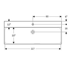 Geberit Xeno2 Waschtisch, Breite 120cm, Tiefe 48cm, Hahnloch mittig, ohne Überlauf, ... GEBERIT-500551011 4025416608912 (Abb. 1)