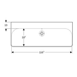 Geberit Smyle Square Waschtisch, Breite 120cm, Tiefe 48cm, ohne Hahnloch, Überlauf s... GEBERIT-500225011 4025416520238 (Abb. 1)