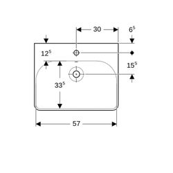 Geberit Smyle Square Waschtisch, Breite 60cm, Tiefe 48cm, Hahnloch mittig, Überlauf ... GEBERIT-500229018 4025416430100 (Abb. 1)