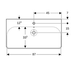 Geberit Smyle Square Waschtisch, Breite 90cm, Tiefe 48cm, Hahnloch mittig, Überlauf ... GEBERIT-500251018 4025416362821 (Abb. 1)