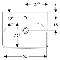 Geberit Smyle Square Waschtisch, Breite 55cm, Tiefe 44cm, Hahnloch mittig, Überlauf ... GEBERIT-500259011 4025416437345 (Abb. 1)