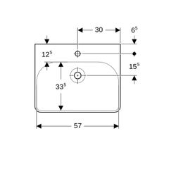 Geberit Smyle Square Waschtisch, Breite 60cm, Tiefe 48cm, Hahnloch mittig, ohne Über... GEBERIT-501732001 4025410870568 (Abb. 1)