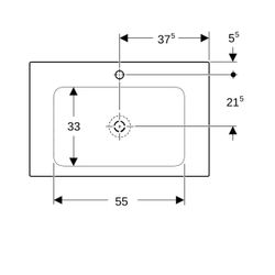 Geberit ONE Möbelwaschtisch Abgang vertikal, Breite 75cm, Tiefe 48cm, Hahnloch mitti... GEBERIT-505010012 4025410953520 (Abb. 1)
