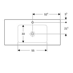Geberit ONE Möbelwaschtisch Abgang vertikal, Breite 105cm, Tiefe 48cm, Hahnloch mitt... GEBERIT-505010014 4025410953544 (Abb. 1)
