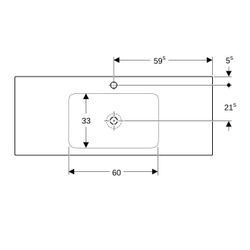 Geberit ONE Möbelwaschtisch Abgang vertikal, Breite 120cm, Tiefe 48cm, Hahnloch mitt... GEBERIT-505010015 4025410953551 (Abb. 1)