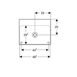 Geberit ONE Aufsatzwaschtisch rechteckig, Abgang vertikal, B 50cm, Tiefe 40cm, ohne ... GEBERIT-505031016 4025410953766 (Abb. 1)