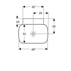 Geberit ONE Aufsatzwaschtisch Schalenform, Abgang vertikal, B 50cm T 42,5cm ohne Hah... GEBERIT-505040016 4025410953773 (Abb. 1)