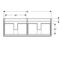 Geberit Renova Plan Unterschrank für Doppelmöbelwaschtisch 2 Schubladen 2 Innensch. ... GEBERIT-501939011 4025410525017 (Abb. 1)