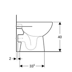 Geberit Renova Stand-WC Tiefspüler, Abgang horizontal, teilgeschlossene Form, Tiefe ... GEBERIT-500810012 4025410695826 (Abb. 1)