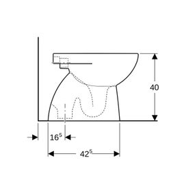 Geberit Renova Stand-WC Tiefspüler, Abgang vertikal, teilgeschlossene Form, Tiefe 53... GEBERIT-500811012 4025410695802 (Abb. 1)