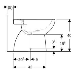 Geberit Renova Standbidet teilgeschlossene Form, Tiefe 52cm, Überlauf sichtbar, Weiß... GEBERIT-500812012 4025410695918 (Abb. 1)