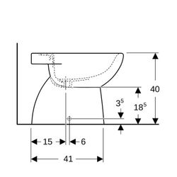 Geberit Renova Standbidet teilgeschlossene Form, Tiefe 52cm, Überlauf sichtbar, Weiß... GEBERIT-500812018 4025410712462 (Abb. 1)