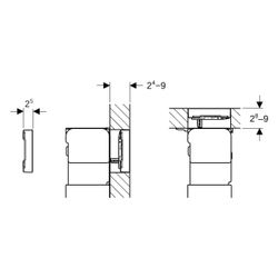 Geberit Betätigungsplatte Omega60, 2-Mengen-Spülung, flächenbündig, Zinkdruckguss/Gl... GEBERIT-115081SJ1 4025416301370 (Abb. 1)