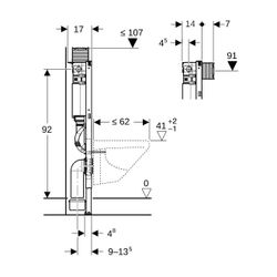 Geberit Duofix Element für Wand-WC 98cm, für Trockenbau, mit Omega Unterputzspülkast... GEBERIT-111030001 4025416301202 (Abb. 1)