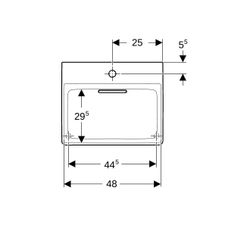 Geberit ONE Aufsatzwaschtisch rechteckig, Abgang horizontal 50cm T 41cm Hahnloch mit... GEBERIT-505026001 4025410593818 (Abb. 1)