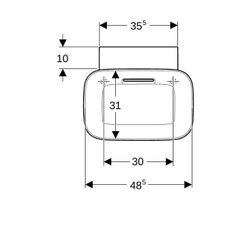 Geberit ONE Aufsatzwaschtisch Schalenform Abgang horizontal 50cm T 42,5cm o. HL ohne... GEBERIT-505050001 4025410594013 (Abb. 1)