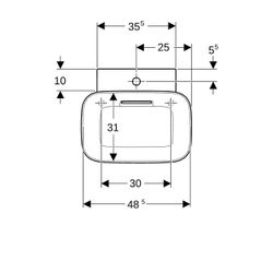 Geberit ONE Aufsatzwaschtisch Schalenform Abgang horizontal 50cm T 42,5cm HL mittig ... GEBERIT-505053001 4025410594044 (Abb. 1)
