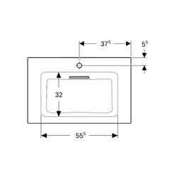 Geberit ONE Möbelwaschtisch Abgang horizontal, B 75cm T 48cm Hahnloch mittig, ohne Ü... GEBERIT-505004001 4025410593559 (Abb. 1)