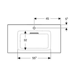 Geberit ONE Möbelwaschtisch Abgang horizontal, B 90cm T 48cm Hahnloch mittig, ohne Ü... GEBERIT-505006001 4025410593573 (Abb. 1)