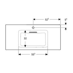Geberit ONE Möbelwaschtisch Abgang horizontal, B 105cm T 48cm Hahnloch mittig, ohne ... GEBERIT-505015001 4025410593733 (Abb. 1)