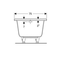 Geberit Renova Plan Rechteckbadewanne 170x75cm, Gesamtvolumen 212l... GEBERIT-554305011 4025410711038 (Abb. 1)