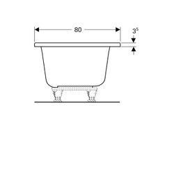 Geberit Renova Plan Rechteckbadewanne Duo 180x80cm, Gesamtvolumen 219l... GEBERIT-554307011 4025410710505 (Abb. 1)