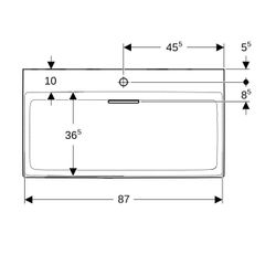 Geberit ONE Waschtisch Abgang horizontal, B 90cm, Tiefe 48cm, Hahnloch mittig, ohne ... GEBERIT-505038001 4025410593917 (Abb. 1)