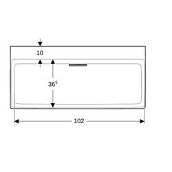 Geberit ONE Waschtisch Abgang horizontal, B 105cm, Tiefe 48cm, ohne Hahnloch, ohne Ü... GEBERIT-505045001 4025410593962 (Abb. 1)