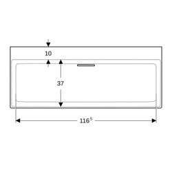 Geberit ONE Waschtisch Abgang horizontal, B 120cm, Tiefe 48cm, ohne Hahnloch, ohne Ü... GEBERIT-505047001 4025410593986 (Abb. 1)