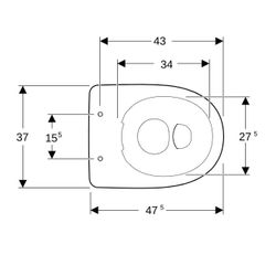 Geberit Renova Stand-WC Flachspüler, Abgang horizontal, Rimfree Tiefe 47cm, Weiß/Ker... GEBERIT-501984008 4025410605047 (Abb. 1)